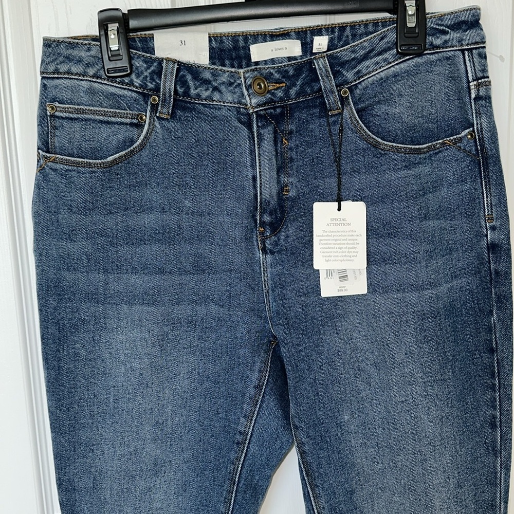 NWT Elegant High Rise Extreme Flare Dark Blue Jeans by A LOVES A Size 31 - Picture 3 of 15